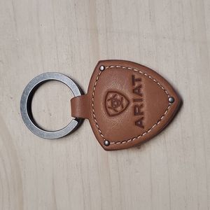 Brand new brown leather ARIAT keychain